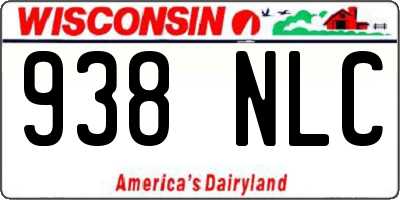 WI license plate 938NLC