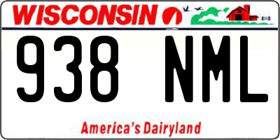 WI license plate 938NML