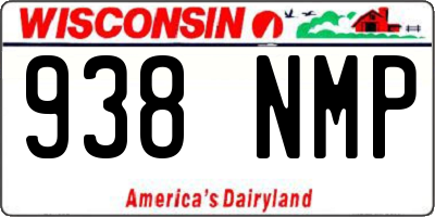WI license plate 938NMP