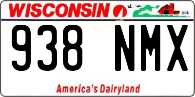 WI license plate 938NMX