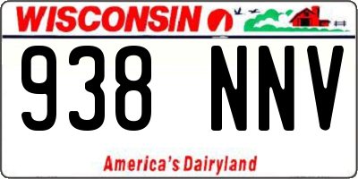 WI license plate 938NNV