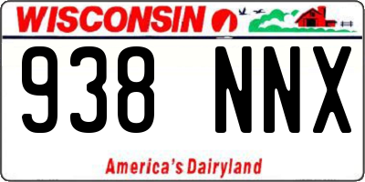 WI license plate 938NNX