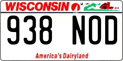 WI license plate 938NOD
