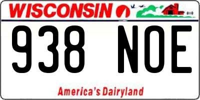 WI license plate 938NOE