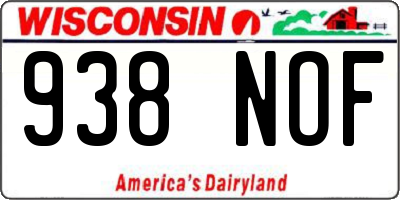 WI license plate 938NOF