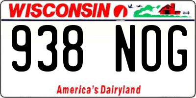WI license plate 938NOG