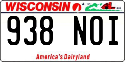 WI license plate 938NOI