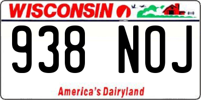 WI license plate 938NOJ