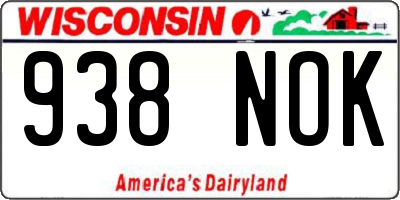 WI license plate 938NOK