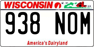 WI license plate 938NOM