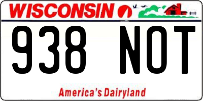 WI license plate 938NOT