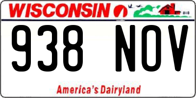 WI license plate 938NOV