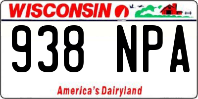 WI license plate 938NPA