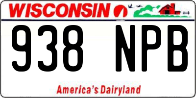 WI license plate 938NPB