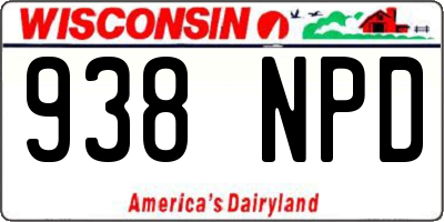 WI license plate 938NPD