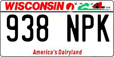 WI license plate 938NPK
