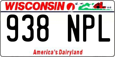 WI license plate 938NPL