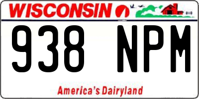 WI license plate 938NPM