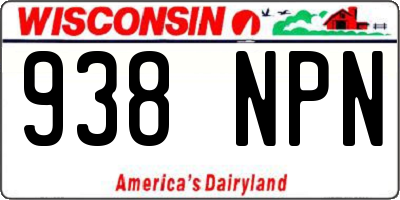WI license plate 938NPN