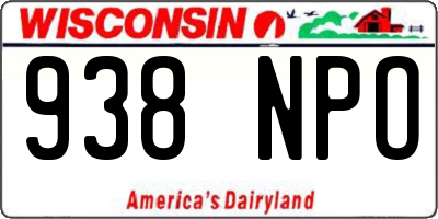 WI license plate 938NPO