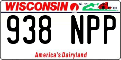 WI license plate 938NPP
