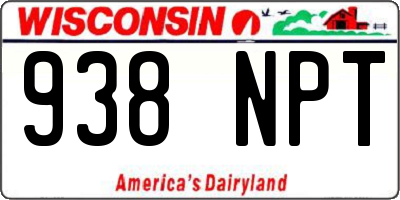 WI license plate 938NPT