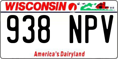 WI license plate 938NPV