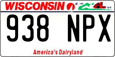 WI license plate 938NPX