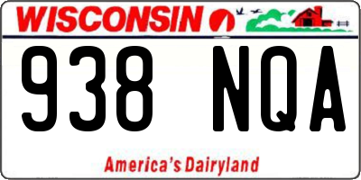 WI license plate 938NQA