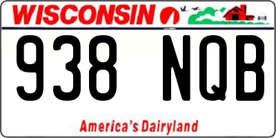 WI license plate 938NQB