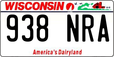 WI license plate 938NRA