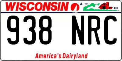 WI license plate 938NRC
