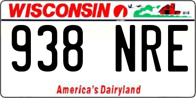 WI license plate 938NRE