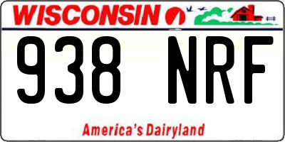 WI license plate 938NRF