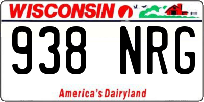 WI license plate 938NRG