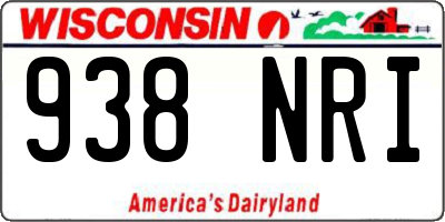 WI license plate 938NRI