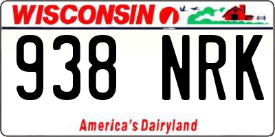 WI license plate 938NRK