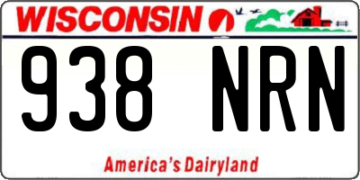 WI license plate 938NRN