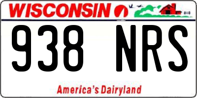 WI license plate 938NRS