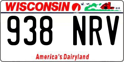 WI license plate 938NRV