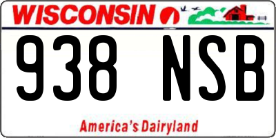 WI license plate 938NSB
