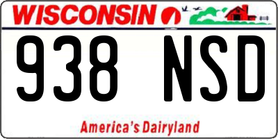 WI license plate 938NSD
