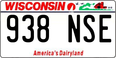 WI license plate 938NSE