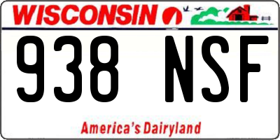 WI license plate 938NSF