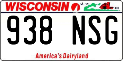 WI license plate 938NSG