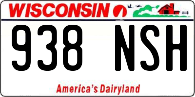 WI license plate 938NSH