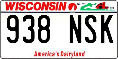 WI license plate 938NSK