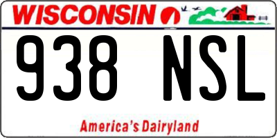WI license plate 938NSL