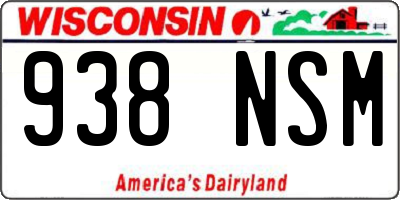 WI license plate 938NSM