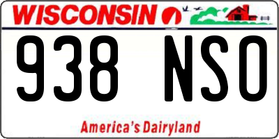 WI license plate 938NSO
